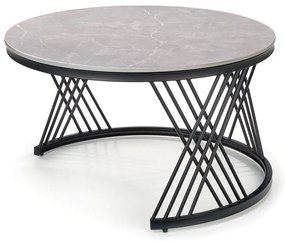 Set 2 mese de cafea Flamingo marmura gri/negru