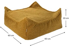 Fotoliu puf pentru copii maro cu tapițerie din țesătură bouclé Square – Wigiwama