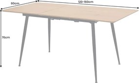 Masa extensibila APARTMENT 120cm-160cm stejar natur