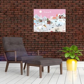 Tablou pe sticlă - Iarma magică (70x50 cm)