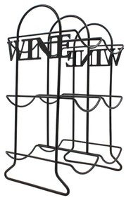 Suport Sticle Vin, din Metal Negru – 6 Sticle | Excellent Houseware