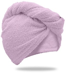 Prosop turban violet deschis cu uscare rapida, 100% bumbac