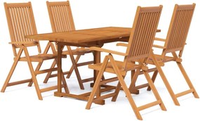 vidaXL Set mobilier de grădină, 5 piese, lemn masiv de acacia, 120-170 cm