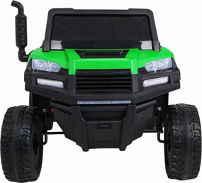 Masinuta Electrica cu acumulator pentru copii NOVOKIDS™ Farmer Beast Buggy, 6 roti, 2 locuri, Cu remorca si faruri luminoase, Roti din Cauciuc EVA,