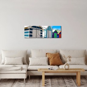 Tablou - Plaja Brighton, Melbourne, Australia (cu ceas) (90x30 cm)