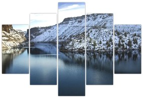 Tablou - peisaj de iarnă cu lac (150x105 cm)