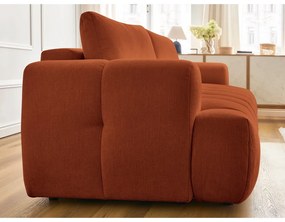 Canapea cărămizie extensibilă/cu spațiu de depozitare 251 cm Fuji – Bobochic Paris