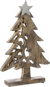 Brad lemn Craciun sculptat - Albero