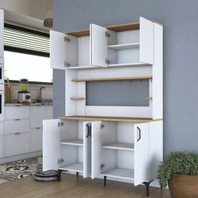 Dulap multifunctional, Hanah Home, JE176, 120x184.2x40 cm, Nuc/Alb
