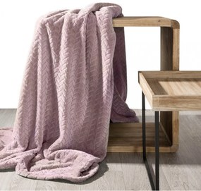 Pătură roz de calitate, cu model geometric Lăţime: 70 cm | Lungime: 160 cm