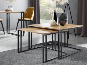 Set 2 măsuțe cafea Froyd (Negru + Stejar craft auriu) . 1105864