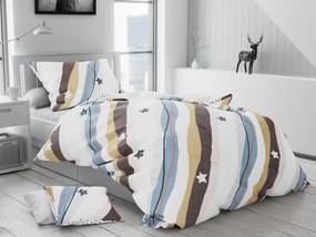 Lenjerie de pat din bumbac alb RUDAS + husa de perna 40 x 50 cm gratuit