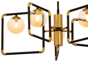 Lustră pe tijă Jupiter 1984 IBRA 5xG9/10W/230V negru/auriu/bej