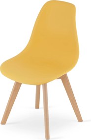 OFERTA Scaun muștar KITO cu picioare din fag Calitatea II