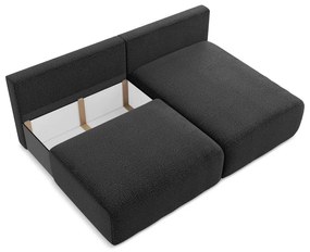 Colțar negru extensibil/cu spațiu de depozitare (cu colț pe partea dreaptă) Kalena – Makamii