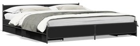 3279917 vidaXL Cadru de pat cu sertare, negru, 180x200 cm, lemn prelucrat