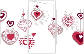 Tablou cu inimiore pictate (90x60 cm)