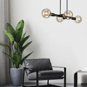 Lustră pe tijă ASTRID 4xE27/60W/230V negru