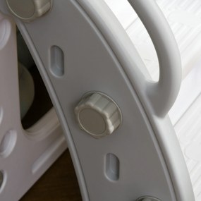 AIYAPLAY Tobogan pentru copii, 5-în-1, tobogan pentru copii mici cu coș de baschet, telescop, ansamblu de cățărat Gri 70 x 177 x 92 cm | Aosom Romania