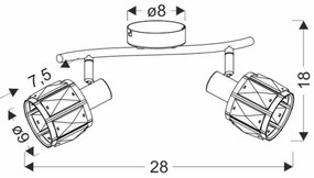 Spot DUBAI 2xE14/40W/230V negru/auriu