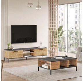 Set mobilier living Relundetta (Pin atlantic + antracit). 1107148