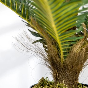 HOMCOM Plantă Artificială de Palmă cu 18 Frunze și Vas Inclus pentru Interior, Înălțime 85 cm, Verde | Aosom Romania