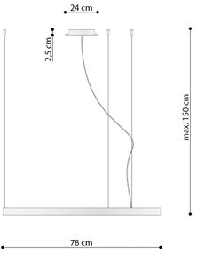 Lustră LED pe cablu RIO LED /50W/230V CRI95 4000K d. 78 cm auriu Thoro TH.181