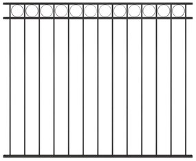 Panou de gard, negru, 1,7 x 1,5 m, oțel