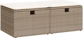 vidaXL Set canapele grădină cu perne 2 piese bej poliratan/lemn acacia