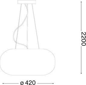 Ideal Lux - Lustră suspendată pe cablu ULISSE, 3xE27/60W/230V, Ø 42 cm, alb