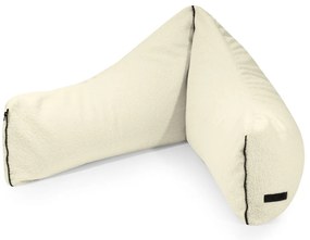 Fotoliu puf pentru copii crem cu tapițerie din țesătură bouclé Clip Clap 90 – SLOWDOWN