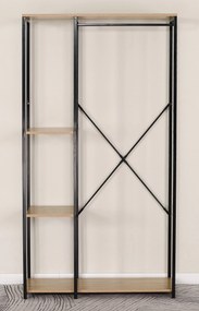 Suport haine cu 3 rafturi, UnicSpot, negru, 90x40.4x167 cm