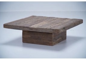 Masuta de cafea, natur, din lemn de stejar, aspect rustic, Country