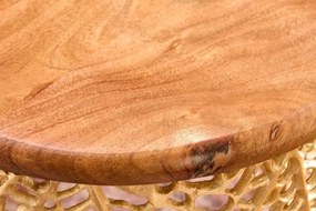 Set de 2 masute cu aspect deosebit Leaf auriu