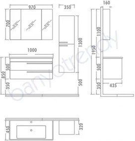 Set Mobilier Baie cu Lavoar (fara dulap)  - Dokker 100