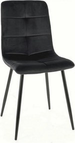 Scaun IVO, negru, stofa catifelata/metal, 45x39x91 cm