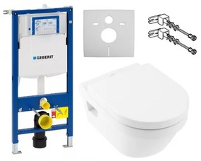 Set vas WC rimless suspendat, Villeroy&amp;Boch Architectura, cu capac inchidere lenta si rezervor Geberit Duofix Sigma UP320
