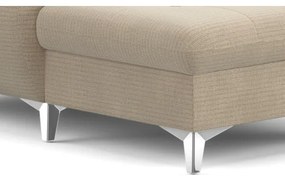 Canapea colțar extensibilă cu spațiu depozitare U CATANIA, dreapta, bej