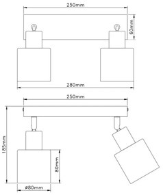 Globo 54114-2 - Spot TRENT 2xE14/25W/230V
