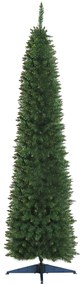 Pom de Craciun 210cm din PVC cu 499 de Ramuri si Baza din Plastic, Design Inalt si Ingust, Φ60x210cm, Verde HOMCOM | Aosom RO