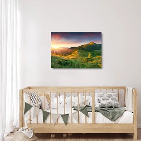 Tablou pe sticlă - Peisaj de vară (70x50 cm)
