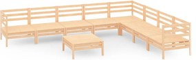 vidaXL Set mobilier de grădină, 9 piese, lemn masiv de pin
