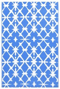 Covor de exterior, albastru/alb, 120x180 cm, pp