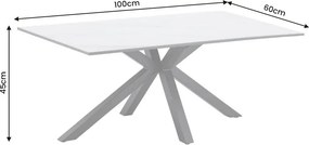 Masuta de cafea cu blat ceramic GALAXIE Alb 100x60cm