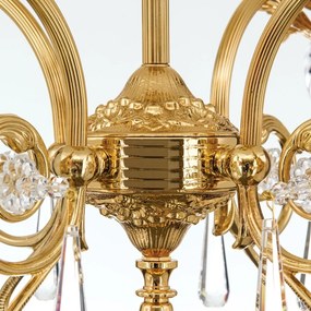 Candelabru cristal design lux LA BOHEME D-60cm 5L gold plated