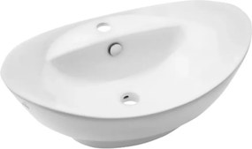 Lavoar pe blat Invena Esla oval 59 cm alb