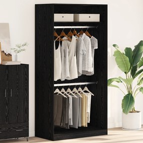 vidaXL Dulap Negru din Stejar - 100 x 50 x 200 cm, din lemn prelucrat