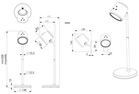 Globo 58454W - Lampă de birou LED tactilă reglabilă MEEYA LED/6W/3,7V albă