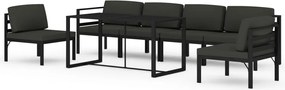 vidaXL Set mobilier de grădină cu perne, 7 piese, antracit, aluminiu