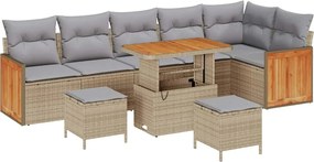 vidaXL Set de canapele pentru grădină 11 pcs Beige și gri deschis